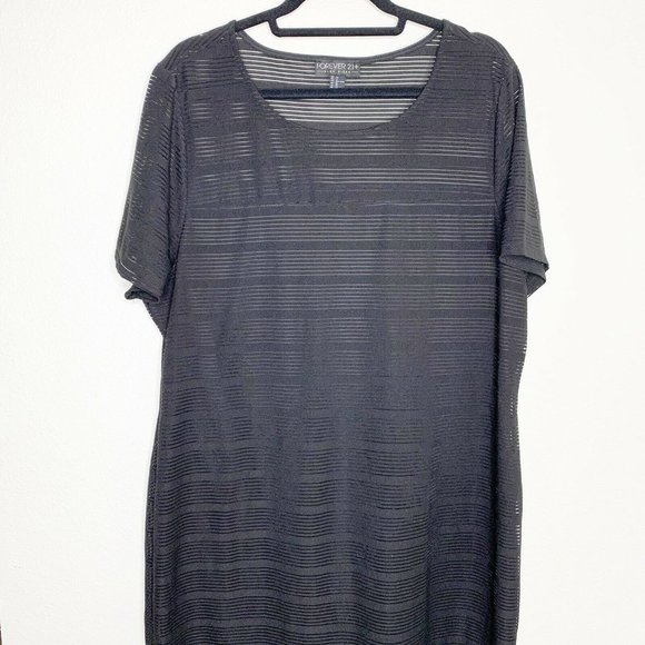Forever21 Plus Bodycon Mini Dress Solid Black 3X - Picture 4 of 8